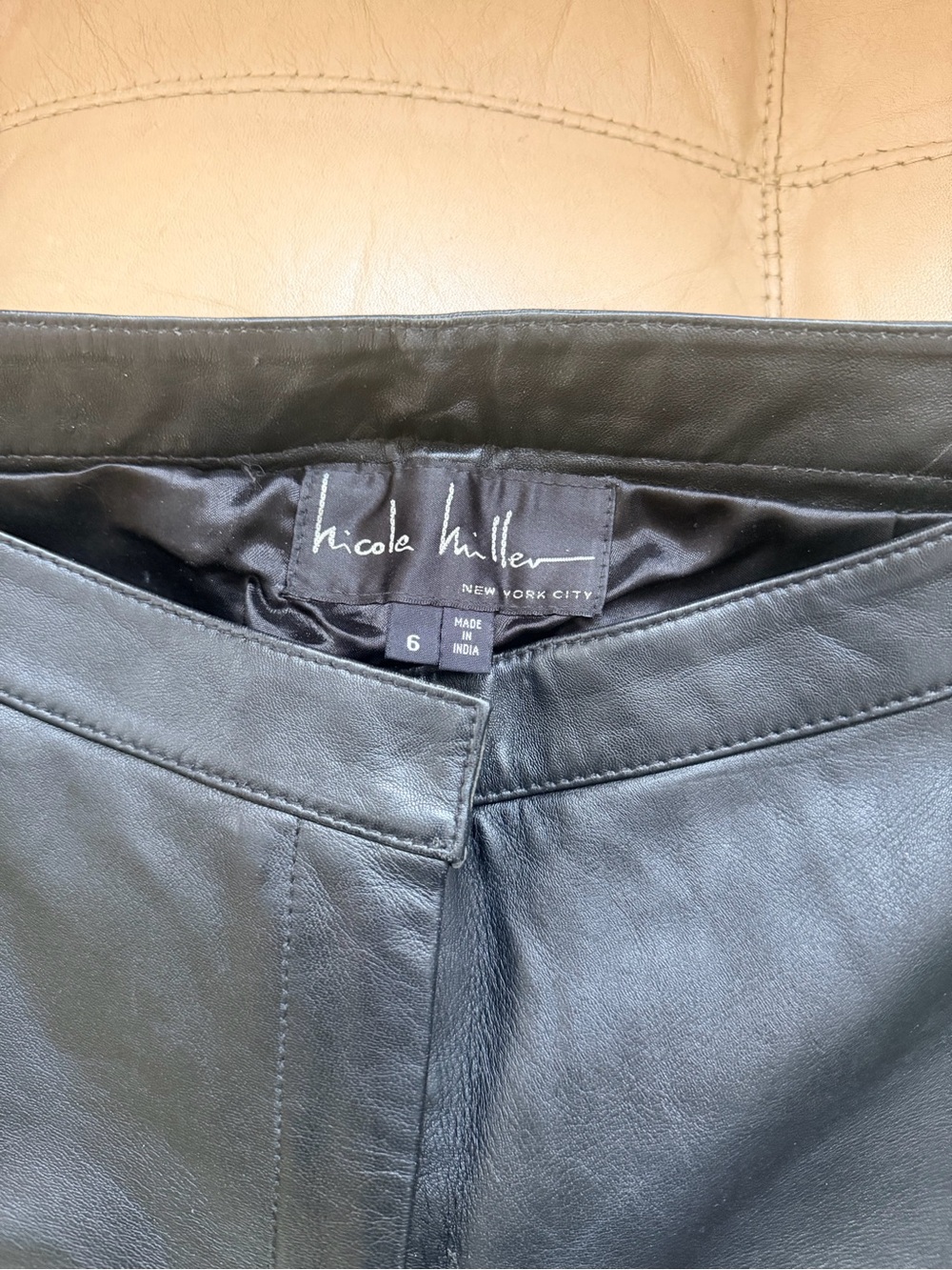 NEW Nicole Miller Black Soft Leather Women’s Slacks